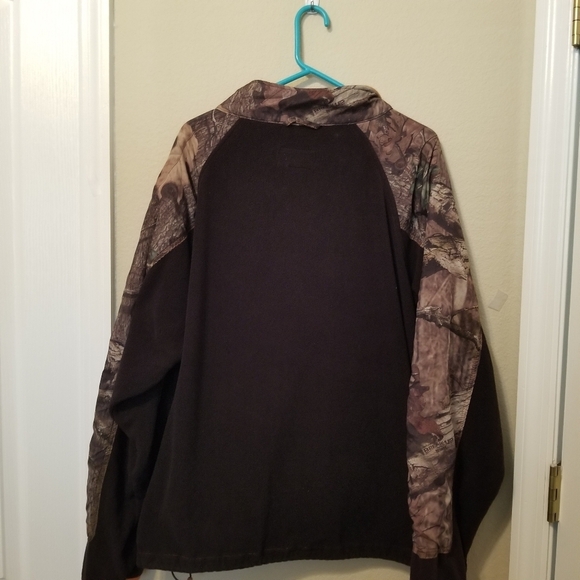 Mossy Oak Men's Size 2XL  Jacket Full Zipper 2 Pockets Black with Camo & Orange - Picture 3 of 7